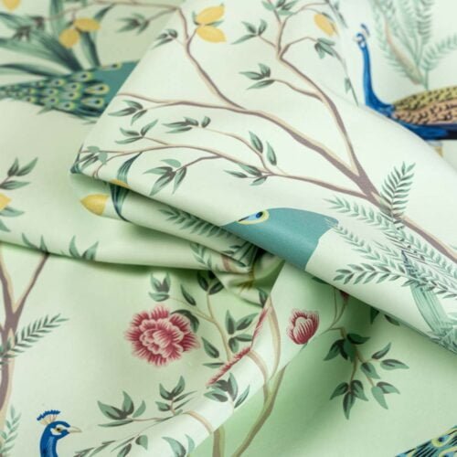 Paons printed leather