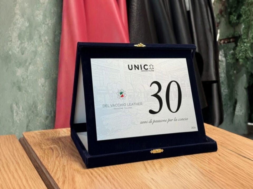 Riconoscimento da UNIC – Concerie Italiane, in occasione del trentesimo anniversario di Del Vacchio Leather